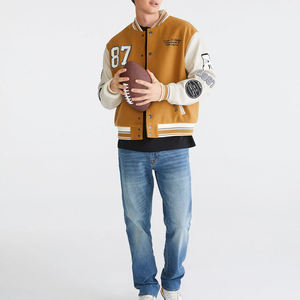 Veste universitaire à col montant à manches longues 2025 pour hommes, en toile de laine d'hiver, vêtements pour adultes - Product Image 4