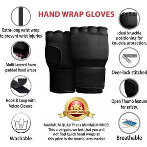 Gants en Gel entièrement personnalisés, sac de frappe, enveloppes rapides de boxe, intérieur rembourré UFC Gear MMA protecteur - Product Image 2