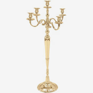 Bougeoir à 5 bras plaqué cuivre, chandelier - Product Image 4