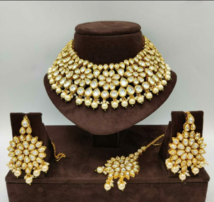 <b>Bridal</b> Kundan Necklace <b>Set</b> with Backside Meenakari Work Premium Indian Traditional <b>Jewelry</b> Perfect for Weddings, Receptions - Product Image 2