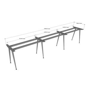 Modern Industrial 3-Person Cluster <b>Table</b> Steel Frame 360x60cm HCCO027 for <b>Dining</b> Apartment Hotel Bedroom - Product Image 3