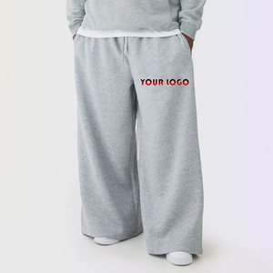 กางเกงแทร็คผ้าฝ้ายเฟรนช์เทอร์รี่ 100% แบบ OEM/ODM สำหรับผู้ชาย ระบายอากาศได้ดี ทรงหลวม น้ำหนักมาก สีเทาเฮเธอร์ - Product Image 4