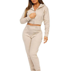 Ensemble de survêtement crop top pour femmes de meilleur style motif solide respirant de haute qualité pour l'hiver nouveauté - Product Image 3