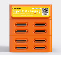 Kiosco de Alquiler de Baterías Portátiles Apilables de 8 Ranuras con POS, Carga Rápida de 45W, Batería de Litio-Polímero y USB para Negocios
