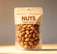Leeg composteerbare voedselverpakkingszakken, biologisch afbreekbare kraftpapieren staande pouches met venster, aangepast logo voor gedroogd fruit