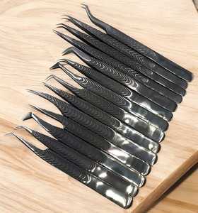 Juego de pinzas para pestañas-14 piezas, recubiertas de plasma negro - Product Image 3