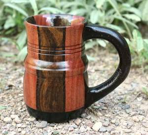 Tasse à bière 20 OZ Viking Tankard Mug Beer Stein Tasse à bière en bois Cadeaux faits à la main pour hommes Fête des pères Cadeaux d'anniversaire de Noël Norse - Product Image 2
