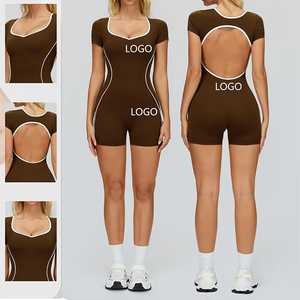 Bodys y Monos Deportivos para Mujer de Secado Rápido, Diseño sin Espalda con Bloques de Color en Contraste, Manga Corta para Gimnasio y Deportes, Ropa Deportiva - Product Image 2