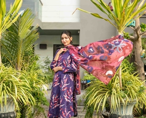 SSumaira 2025 Shahid Tawakkal Digital impreso Slub Lawn colección diamante Dupatta cosido algodón liso Shalwar tela Pakistán - Product Image 1