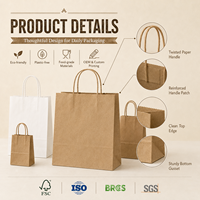 Proveedor de Bolsas de Papel con Asas Retorcidas, Bolsa de Transporte de Papel Kraft Marrón Personalizada para Panadería, Cafetería, Restaurante, Empaque de Alimentos al por Mayor, OEM