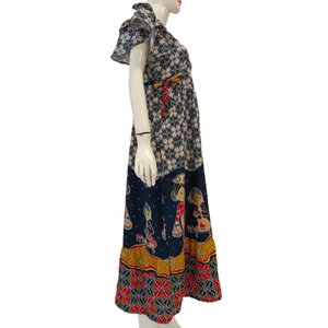 Chrysanta 2025เดรสฤดูร้อนวินเทจของผู้หญิงชุดเดรสลำลองแขนมีระบายคอวีมีกระดุมเข็มขัดแบบมีกระเป๋าสไตล์โบฮีเมียนแบบพับเก็บได้ผ้าใยสังเคราะห์ - Product Image 2