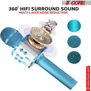 5 Core <b>Microphone</b> <b>Wireless</b> Karaoke Mic With Speaker 3 in 1 Portable Bluetooth Microfono Inalambrico - Product Image 4
