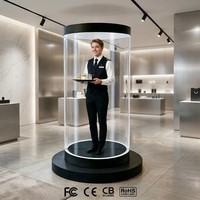 Cilindro de Visualización Holográfica 3D con Asistente Virtual IA, Proyector 4K UHD de 360 Grados para Marketing de Marcas de Lujo