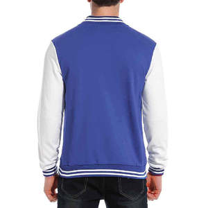 Chaqueta Universitaria Azul con Mangas Blancas, Estilo Béisbol, Unisex, con Botones, Ribete Acanalado, Opción de Logotipo Personalizado, Ropa de Abrigo Informal de Invierno - Product Image 6