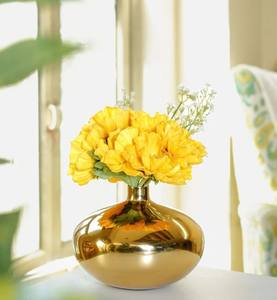 Vase à fleurs en métal doré Pièce maîtresse de table décorative pour la maison, le salon, le bureau et l'hôtel. - Product Image 2