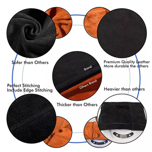 Delantal de soldadura de cuero resistente al fuego de alto rendimiento Bolsillos ajustables Ropa DE TRABAJO anticorte Característica duradera - Product Image 3