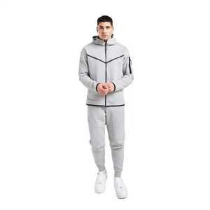 Conjunto Deportivo Informal con Capucha de Invierno 2025 de Primera Calidad, Ropa Deportiva de Gimnasio, Felpa Técnica Transpirable, 100% Algodón, Dos Piezas para Hombre - Product Image 3