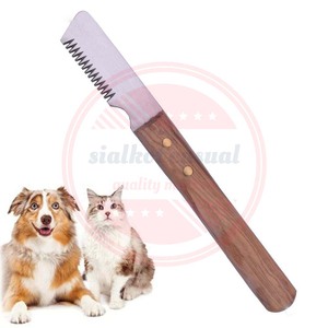 Cat & Dog Stripping Knife <b>Hair</b> Grooming Comb\Professional Wooden Handle Stainless Steel Striping Knife - Product Image 3