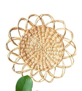 Napperon en jacinthe d'eau en forme de fleur à la mode produits écologiques fabriqués au Vietnam napperon tissé de décoration de table en gros - Product Image 2