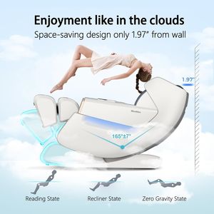 Chaise de massage intelligente pliable de luxe à gravité zéro chauffante Shiatsu pour tout le corps 8D Pression des doigts Bluetooth Musique - Product Image 2
