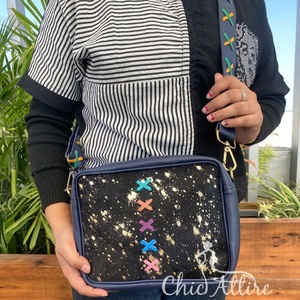High Quality Hair on Metallic Recycled Leather Ladies Shoulder Bag Colorful Leather Women Crossbody Bag Fashion Luxury <b>Handbags</b> - Product Image 1