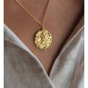 Collier du zodiaque Vierge plaqué or rose 14 carats avec chaîne de perles et diamants - Product Image 4
