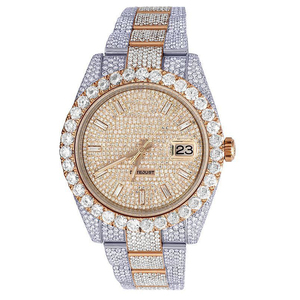 Superbe montre pour homme avec chiffres arabes sur le cadran fabriquée avec des diamants ajoutant élégance et classe - Product Image 1