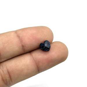 Cuentas de Piedra Solar Azul Facetadas en Forma de Corazón, Talladas a Mano, para la Elaboración de Joyas - Product Image 4