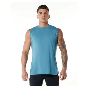 Camiseta sin mangas deportiva ligera para hombre, Material de malla elástica que absorbe la humedad, estampado de punto transpirable, ideal para Yoga al aire libre - Product Image 1