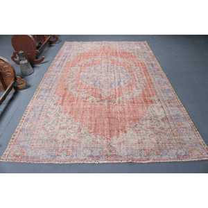 Alfombra Turca Vintage Grande de 6.1x9.2 pies, Alfombra Oriental Roja de Lana - Product Image 1