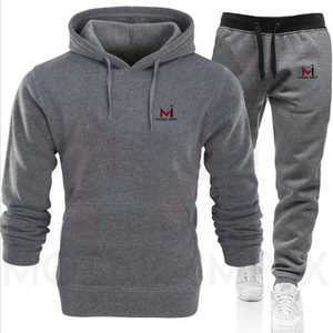 Mosaic Impex Winter Venta caliente productos gris negro y rojo Combo Conjunto de dos piezas Traje de hombre Zip Up Sweat suit Fleece Chándal - Product Image 5