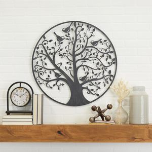 Décoration murale moderne en métal doré Feuille ronde Art mural Motif végétal de Noël pour salon Chambre à coucher Bureau Salle à manger Décoration murale - Product Image 6