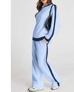 ชุดวอร์มผู้หญิงแบบสองชิ้น เสื้อแจ็คเก็ตแขนยาวแบบมีซิป กางเกงเลกกิ้งเอวสูง ช่วยยกกระชับสะโพก ชุดออกกำลังกาย - Product Image 3