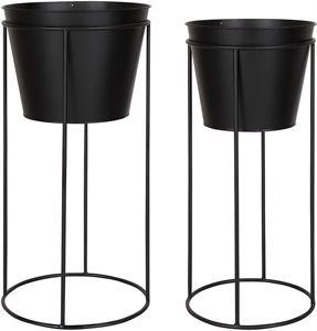 Support de jardinière en métal de qualité supérieure fait à la main OEM noir forme ovale design coloré pour le jardin extérieur fleurs artificielles - Product Image 2