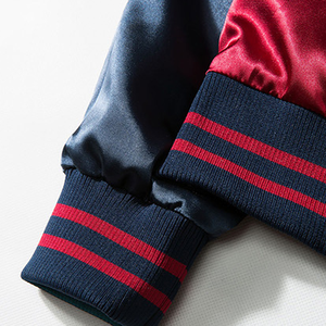 คุณภาพสูงสองด้านซาตินแจ็คเก็ตที่กําหนดเองยี่ห้อโลโก้เย็บปักถักร้อย Bomber แจ็คเก็ตแจ็คเก็ตเบสบอลผู้ชาย - Product Image 6