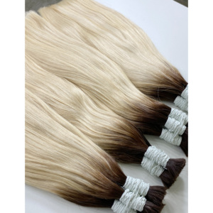 Pour Ombre Blonde Européenne Extensions de Cheveux de Couleur Claire Durable Européenne Cheveux Humains Bruts Extrémités Épaisses HD Dentelle Cheveux Vietnamiens En Vrac - Product Image 1