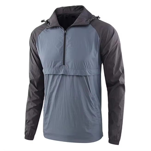 Pull-over imperméable pour hommes coupe-vent imperméable quart de fermeture éclair à capuche veste de pluie élégant quart de fermeture éclair veste de pluie pour hommes - Product Image 6