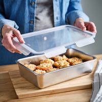 Meilleure qualité étanche rectangulaire en acier inoxydable boîte de rangement des aliments PE Design classique maison cuisine conteneurs de stockage accessoire