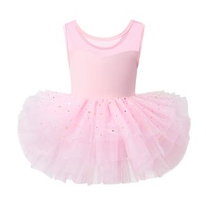 Body da Balletto Senza Maniche con Paillettes e Tulle, Abito <span class=keywords><strong>Tutù</strong></span> per Ballerine, Costume da Scena per Ragazze, Outfit per Compleanno - Product Image 1