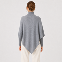 Poncho en cachemire tricoté sur mesure de haute qualité pour femme, pull de luxe