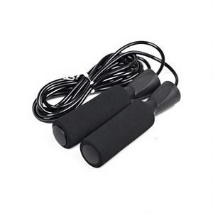 Corde à sauter bleue avec poignées en mousse noire 2,5 m – Durable, unisexe, pour exercices de gym, réglable, emballage portable, matériau personnalisable - Product Image 1