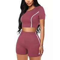 Ensemble court femme à prix abordable, nouvelle collection, marque privée, nouvelle mode, qualité supérieure, crop top personnalisé, nouveau design, ensemble deux pièces 2026