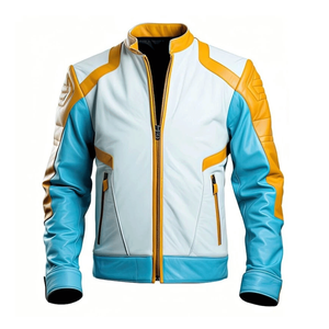 Blouson de moto unisexe en cuir véritable protégé CE hiver grande taille respirant coupe-vent - Product Image 3