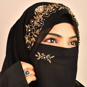 Hijab bordado hecho a mano de alta calidad Diseño Artesanal único abrigo de moda modesto bufandas musulmanas tradicionales al por mayor para - Product Image 4