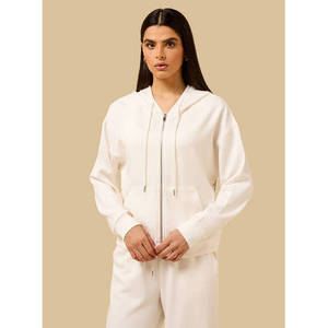 110 Apparel <b>Women's</b> Winter Plain Zip Hoodie Polyester Blend Full Zip Hooded Sweatshirt Long Sleeve Casual Regular Fit 200g - Product Image 6