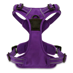 Durable <b>Dog</b> Harness Handle Adjustable Nylon Pet Harness Soft Padding Solid Pattern Reflective Chest Vest for Outdoor Training - Product Image 4