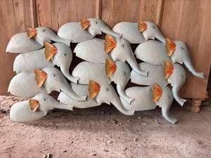 Decoración de pared de elefante de hierro elegante hecha a medida, arte de pared rústico y artístico para hogares y oficinas - Product Image 5