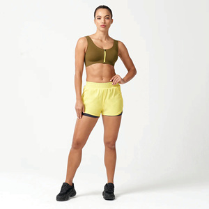 92% polyester 8% élasthanne femmes laboratoire éclairant 360 jamais arrêter 2 en 1 short avec doublure intérieure compressive respirant - Product Image 3