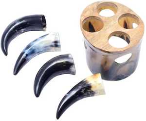 Unique Viking Ox & Buffalo Horn Drinking Mug With Latest Stylish <b>Stand</b> Handcrafted Mug For Mead Beer Wine Tankard Mug - Product Image 5