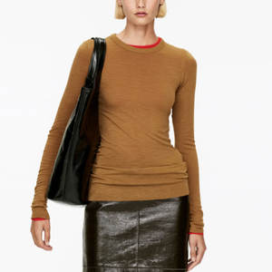 Camisetas de manga larga para mujer de color sólido y patrón/Camisetas de estilo de manga regular para mujer disponibles a un precio razonable - Product Image 1